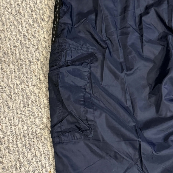 Vintage USA Olympics Navy Blue Lined Track Pants Cargo Pockets Men's XL (40-42) - Picture 4 of 9